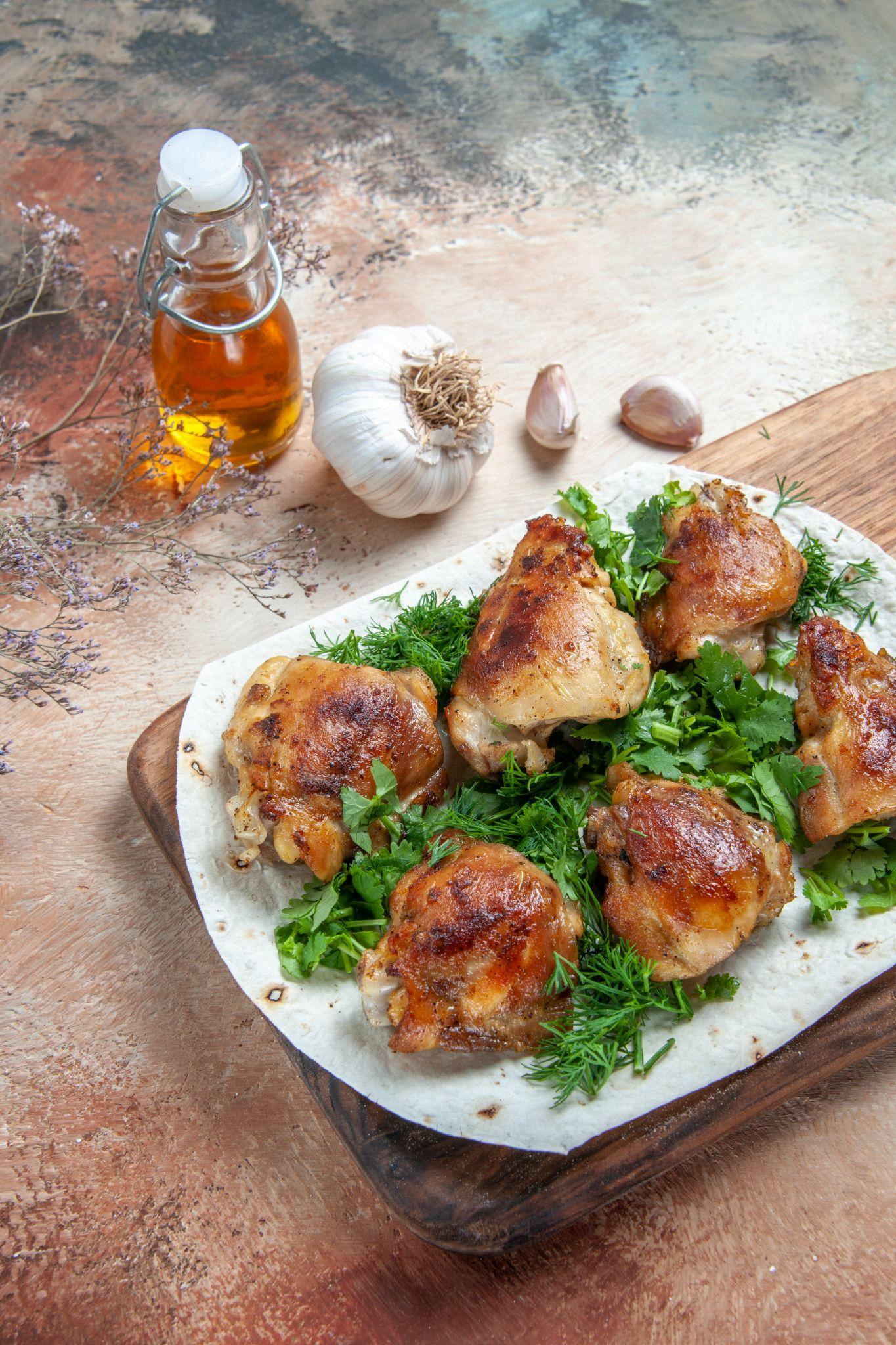 Crispy Lemon Garlic Chicken Thighs